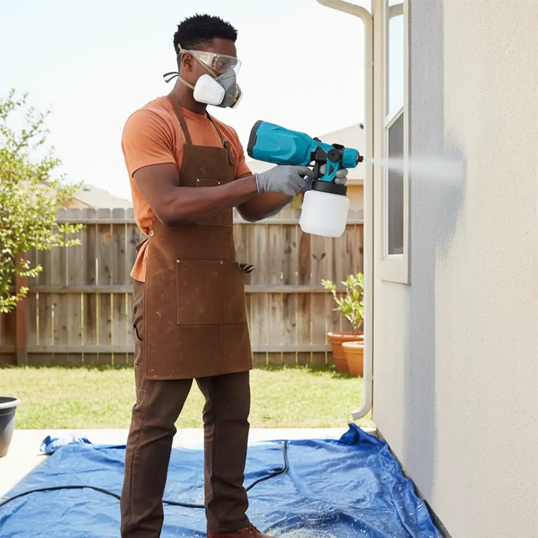 Cordless HVLP Paint Spray Gun 48V – 2 Rechargeable Batteries