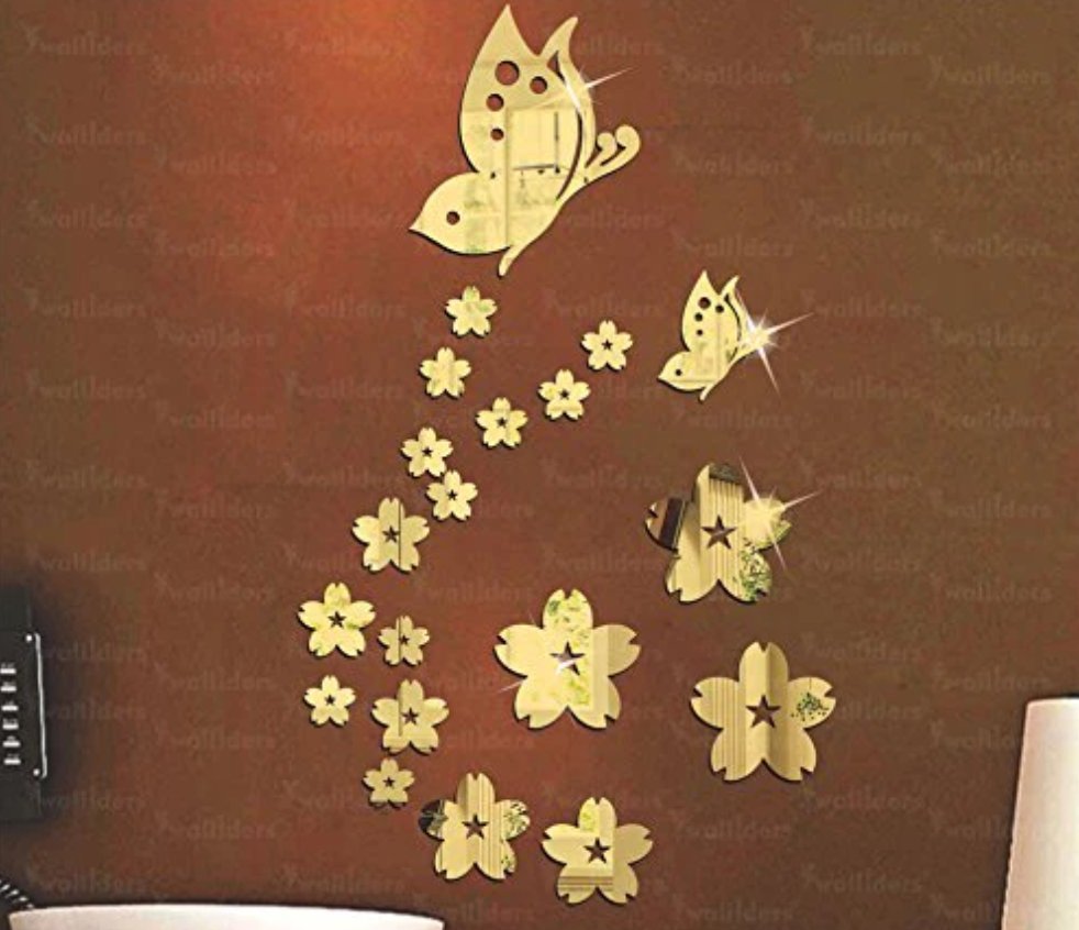 21 Butterfly Flower Acrylic Mirror for Wall