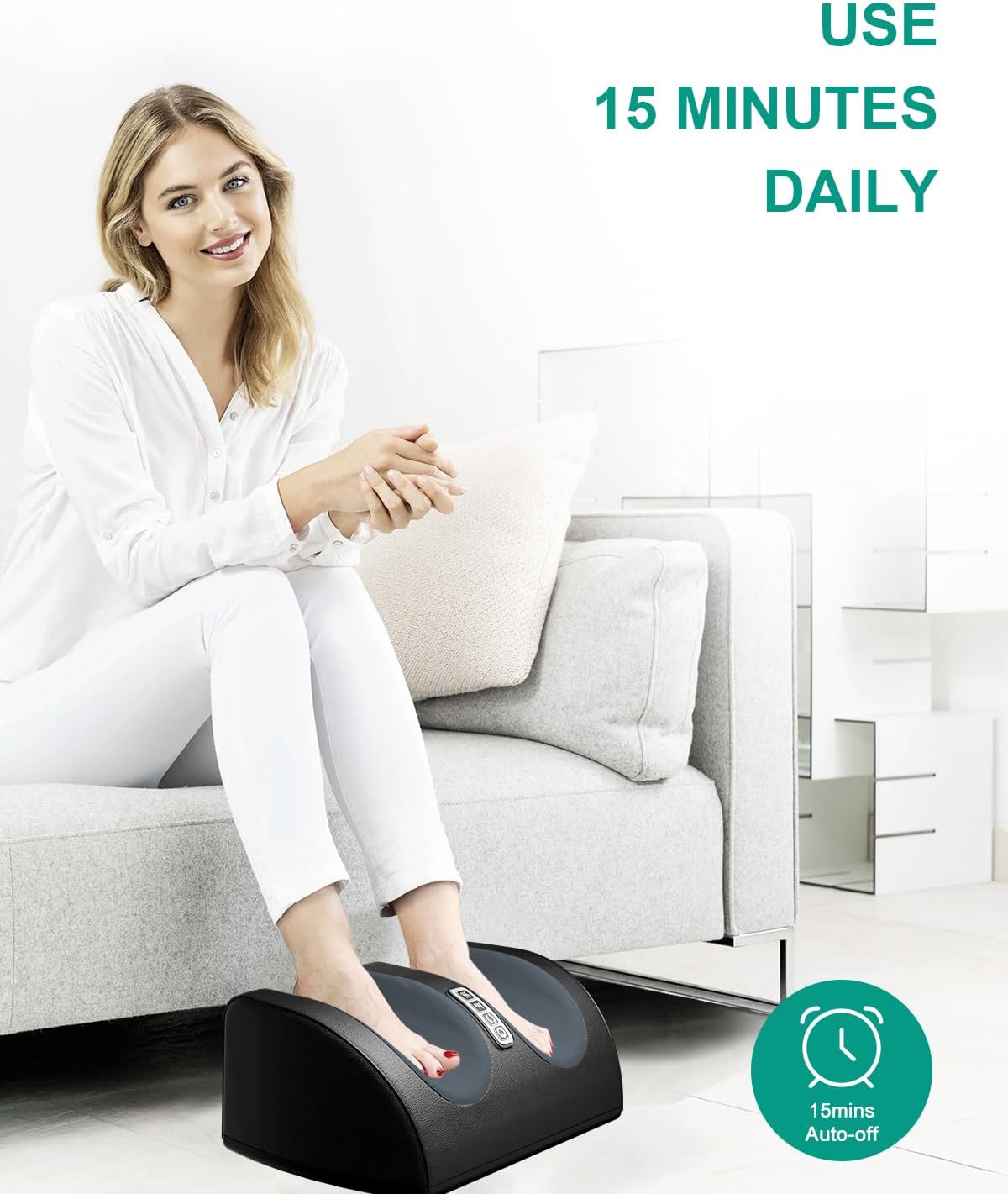Electric Foot Massager for Pain Relief & Relaxation – Deep Kneading & Heat Therapy