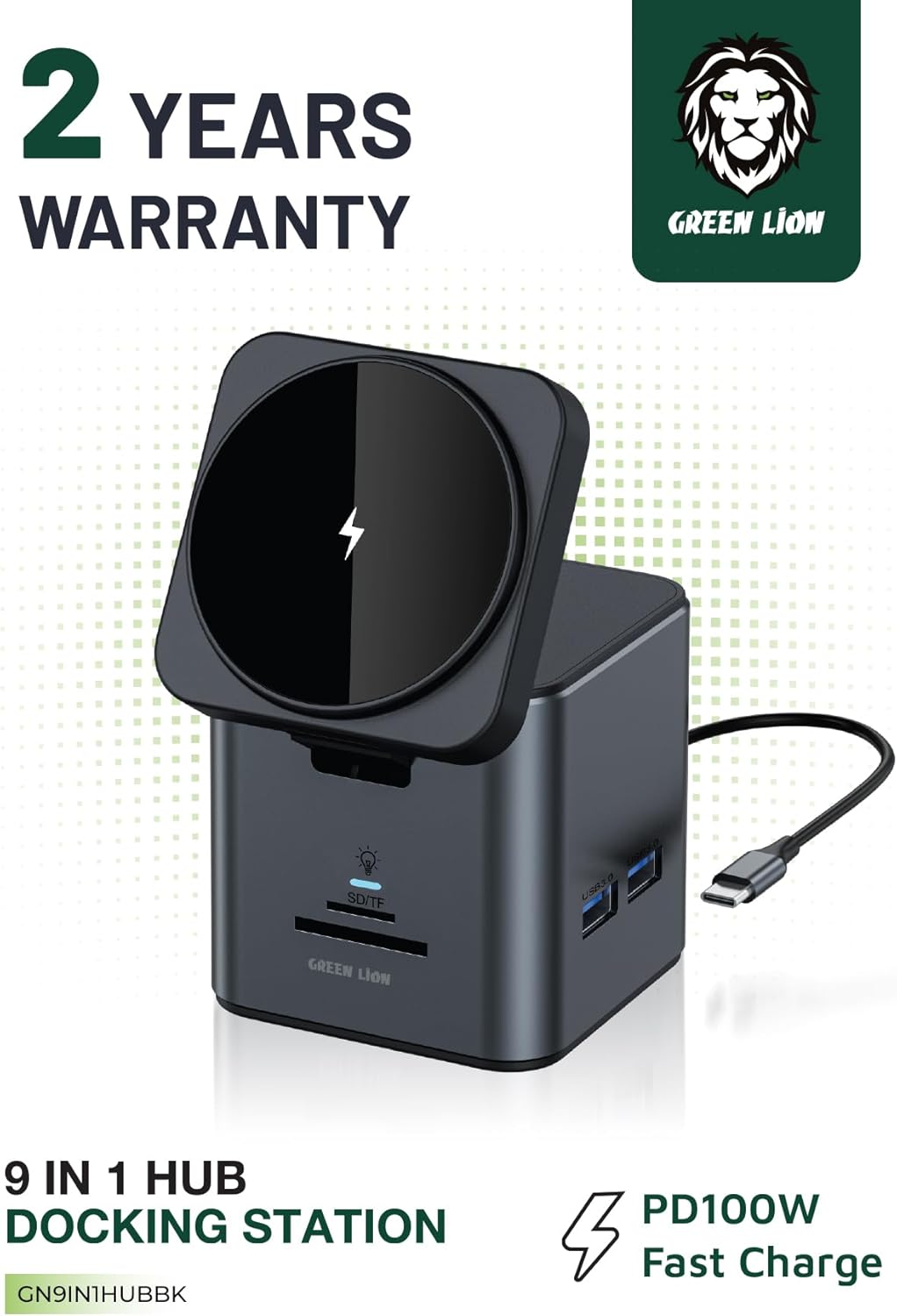 Green Lion 9 In 1 Compatible with MagSafe Type-C Docking Station