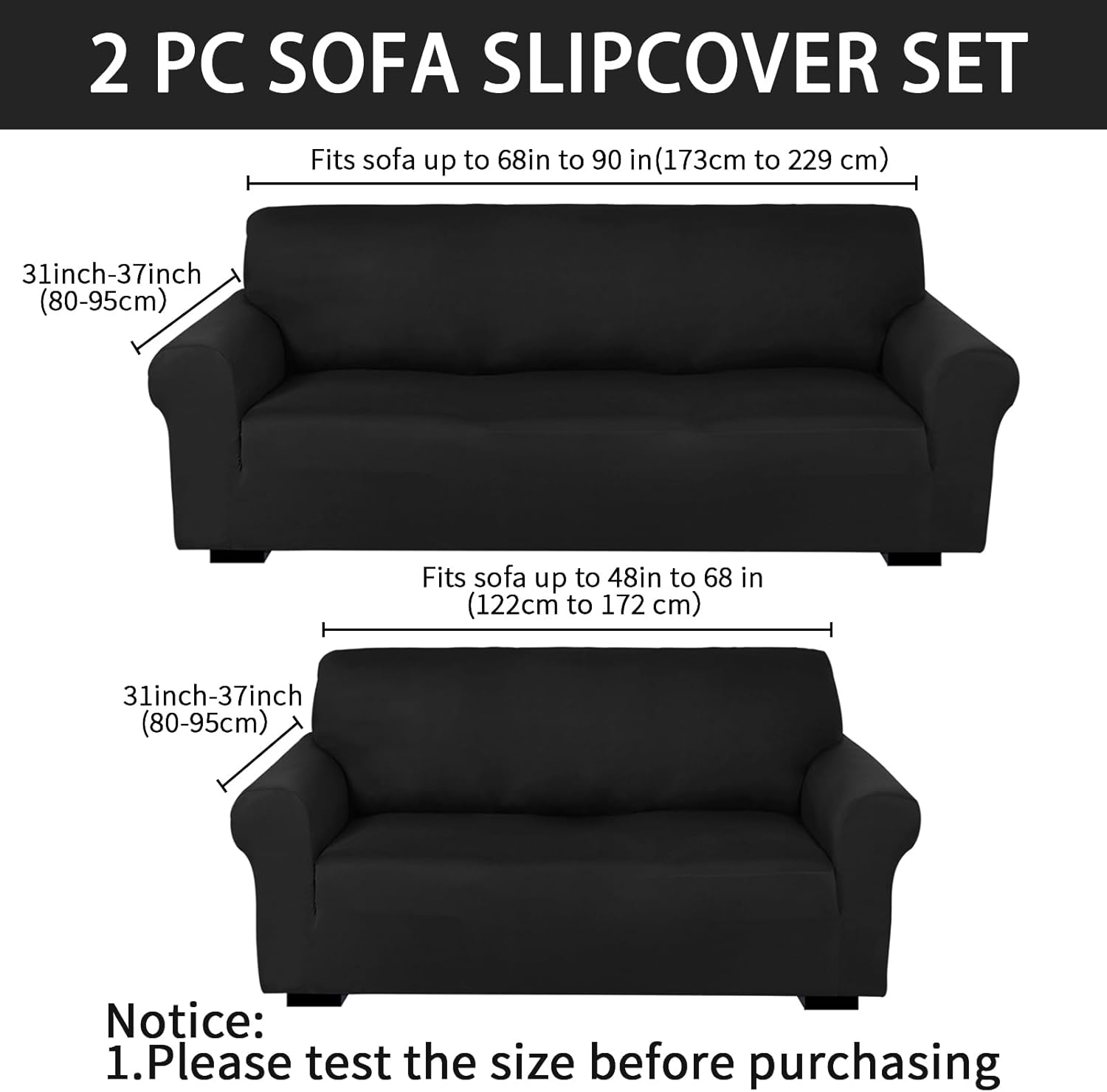 Spandex Cushions Sofa Cover Set