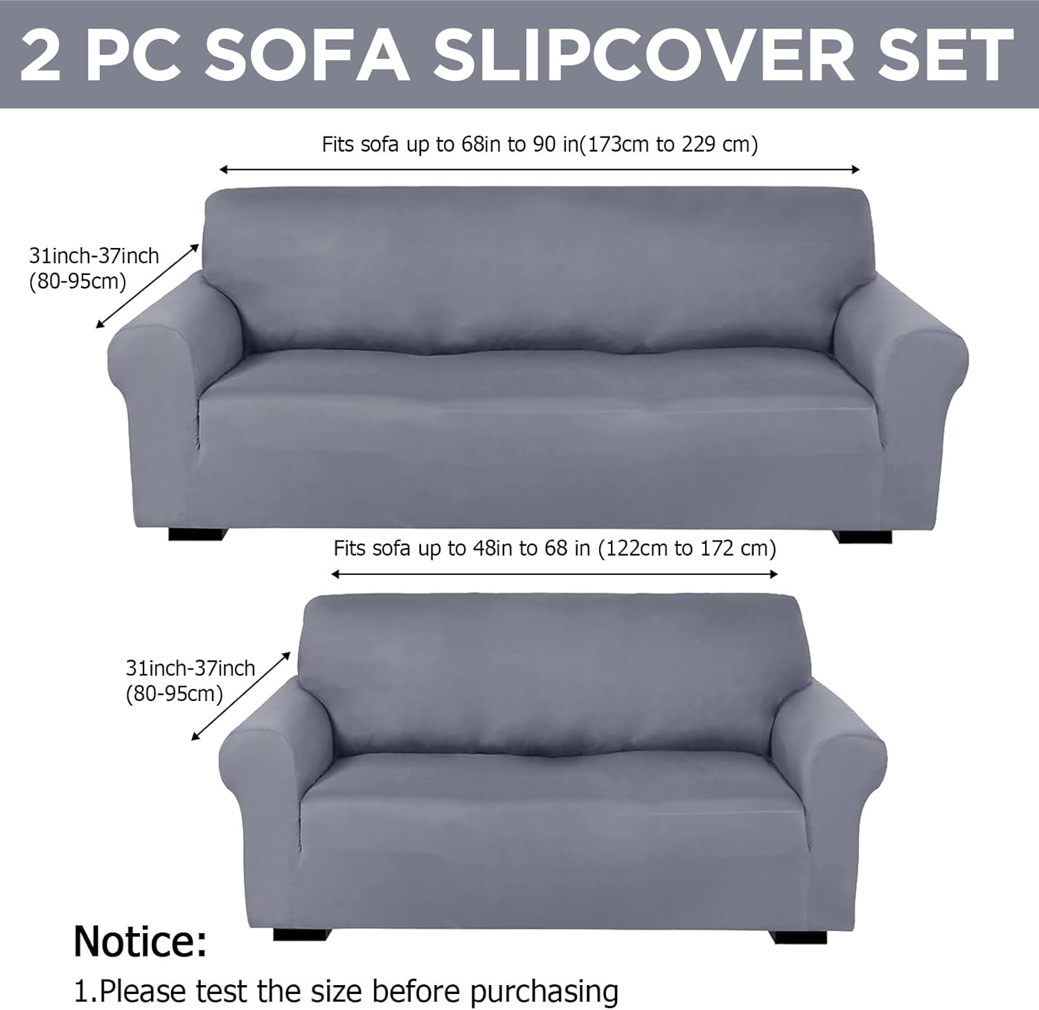 Spandex Cushions Sofa Cover Set