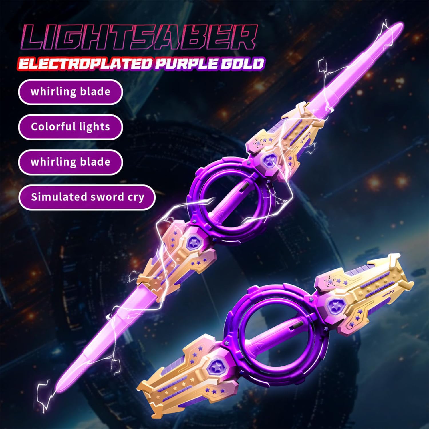 Fire Spin Sword Double-Edged Lightsaber