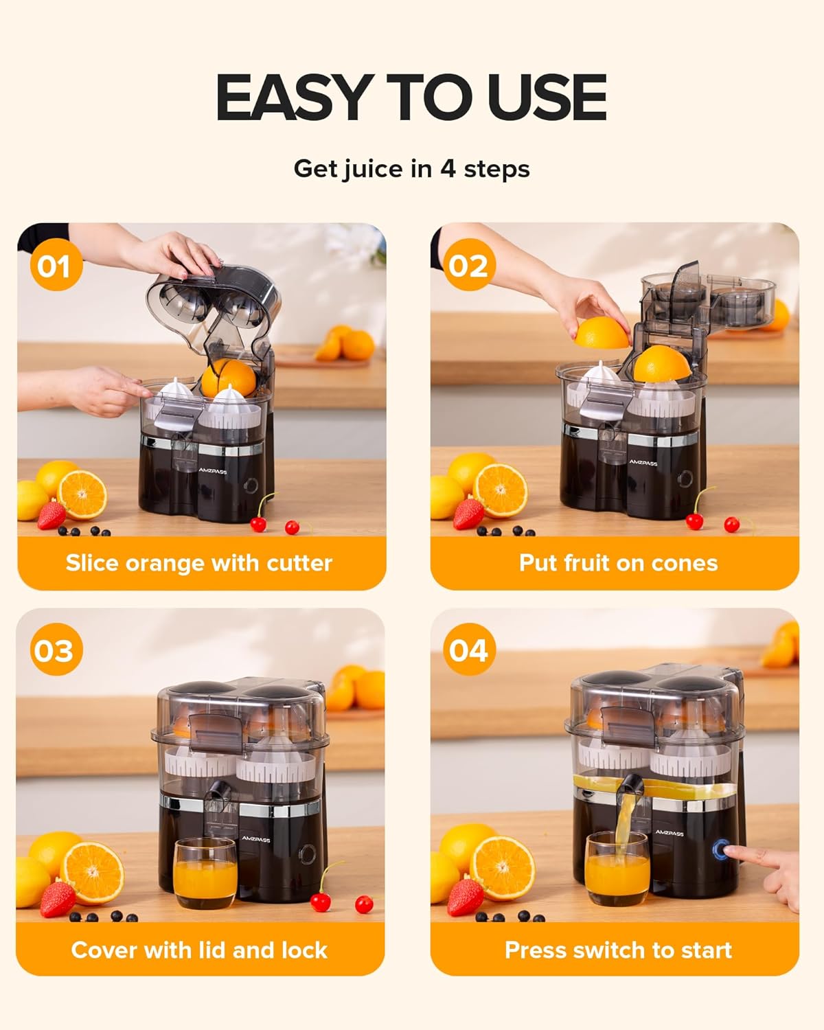 Dual-Head Electric Citrus Juicer