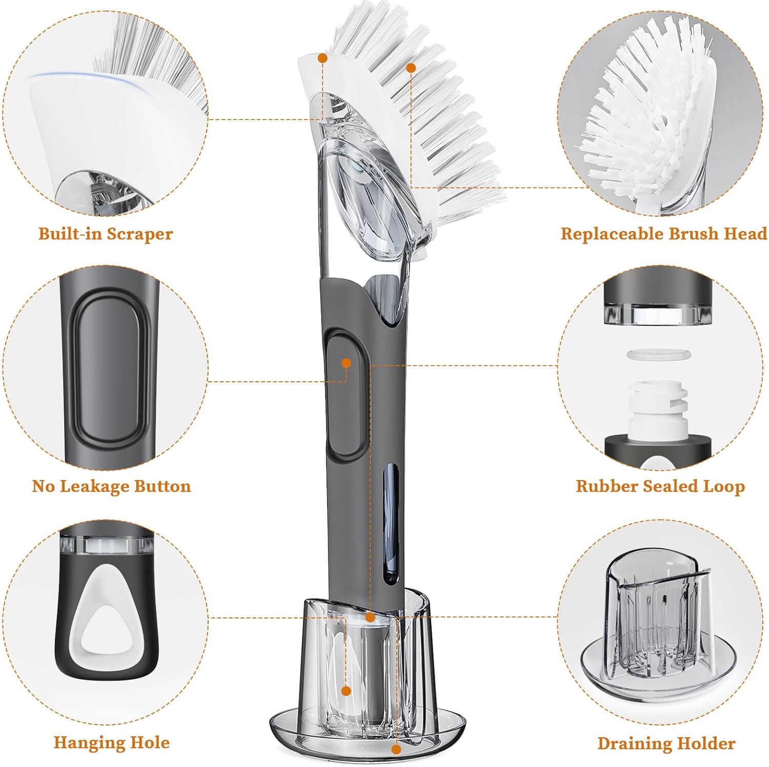 Dishwashing Brush with Soap Dispenser