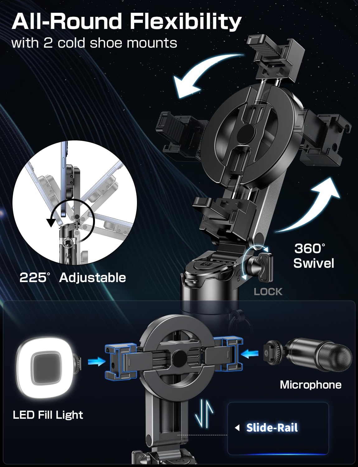 Portable 4-in-1 Phone Tripod