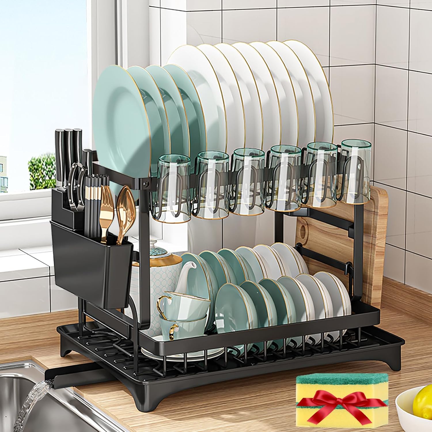 2 Tier Large Dish Drying Rack