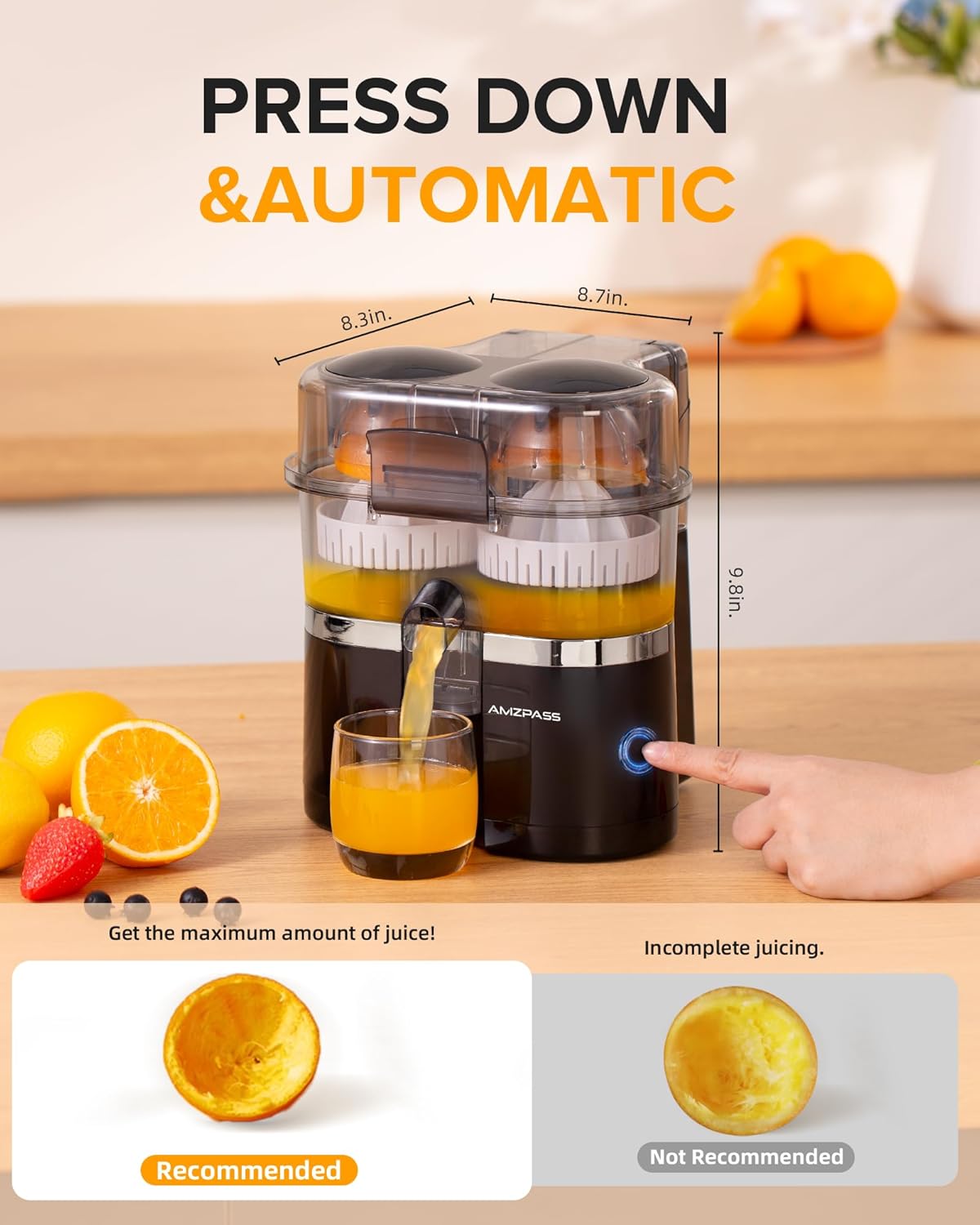 Dual-Head Electric Citrus Juicer