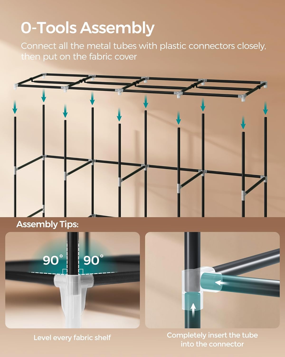Wardrobe Closet Organizer with Cover