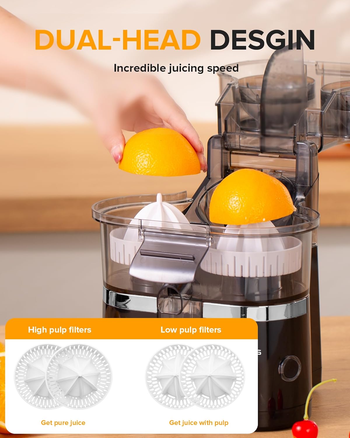 Dual-Head Electric Citrus Juicer