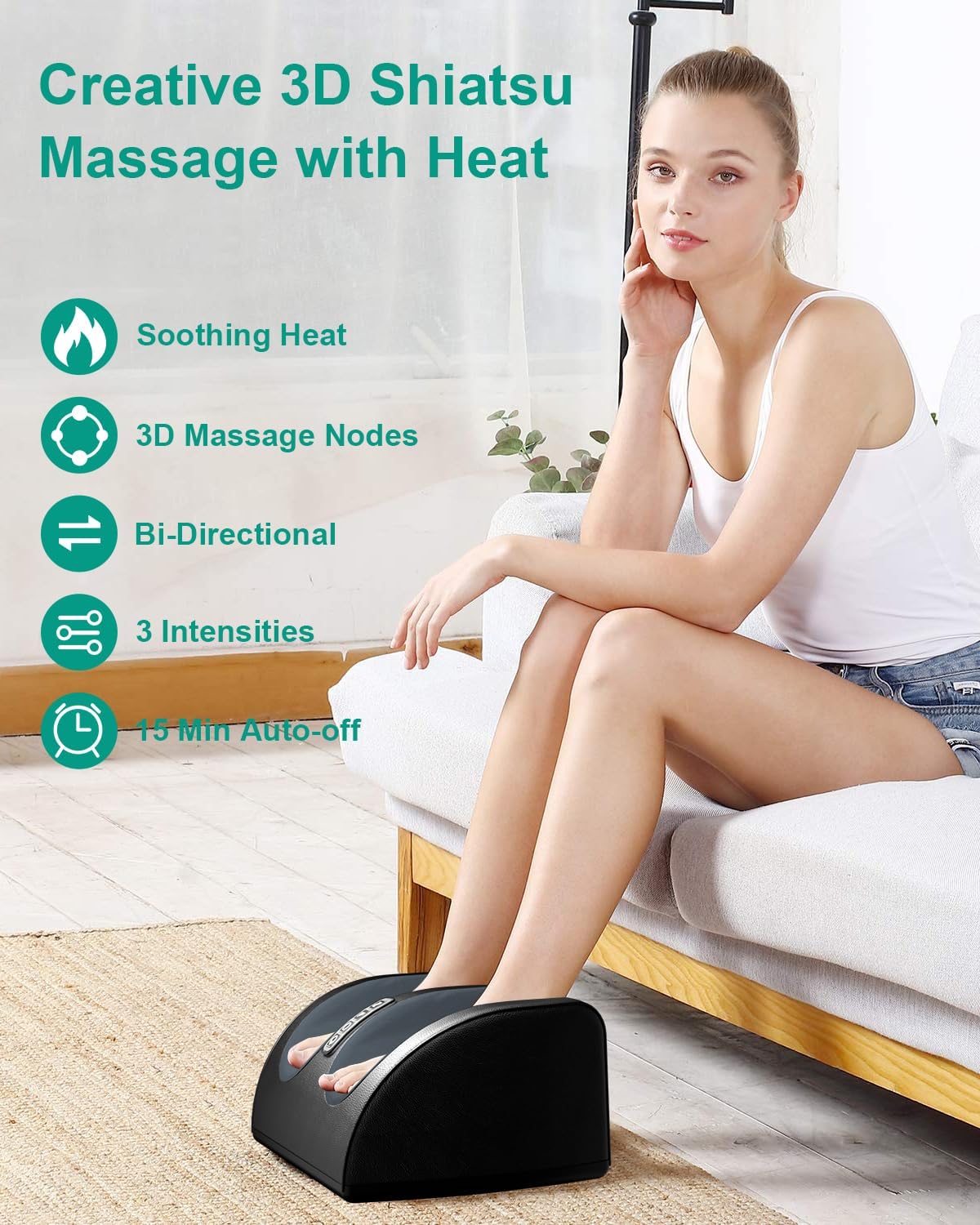 Electric Foot Massager for Pain Relief & Relaxation – Deep Kneading & Heat Therapy