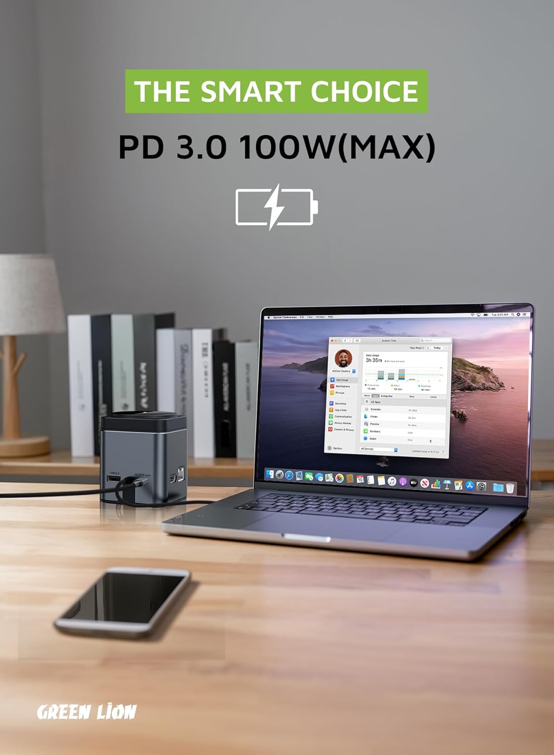 Green Lion 9 In 1 Compatible with MagSafe Type-C Docking Station
