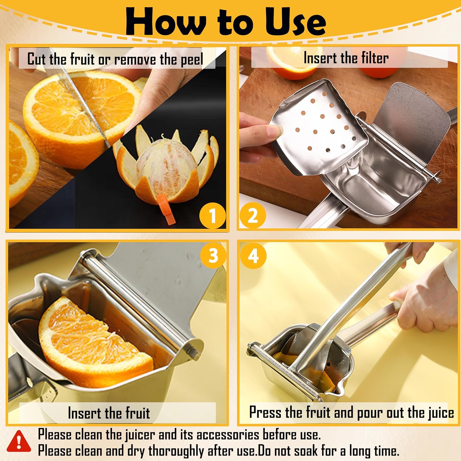 Stainless Steel Manual Juicer