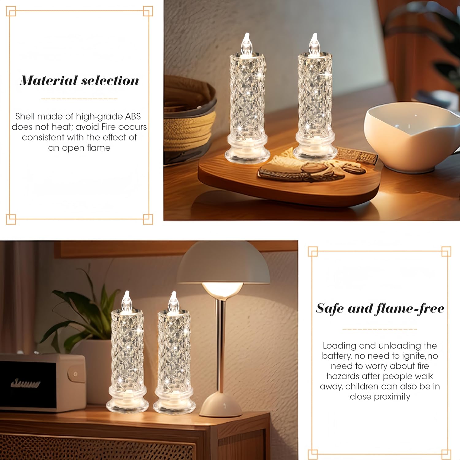 Rose Shadow LED Flameless Candles