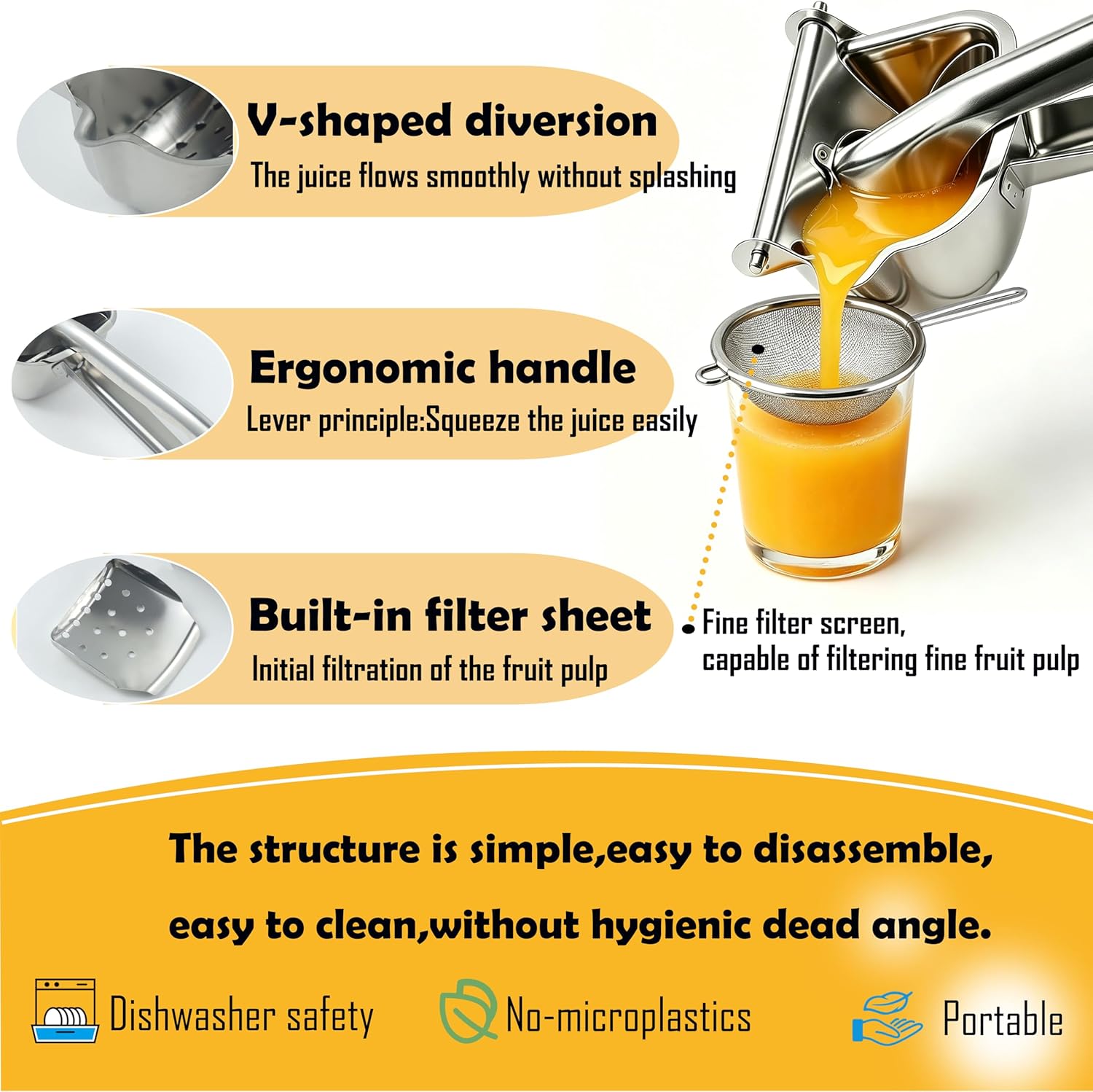 Stainless Steel Manual Juicer