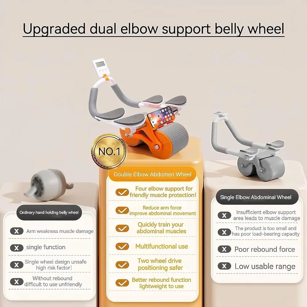 Smart Automatic Rebound Abdominal Wheel – Home Core Training Tool