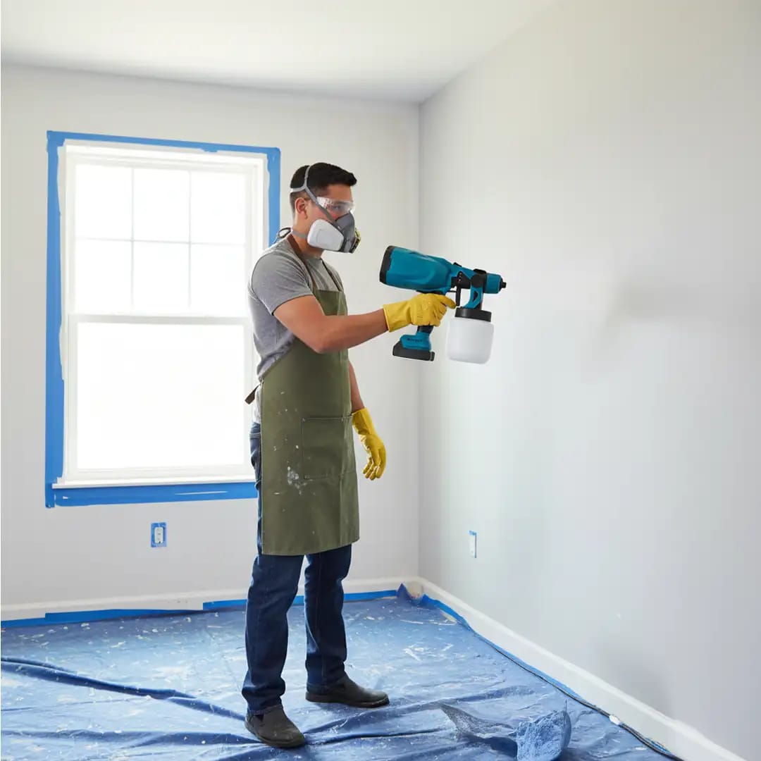 Cordless HVLP Paint Spray Gun 48V – 2 Rechargeable Batteries