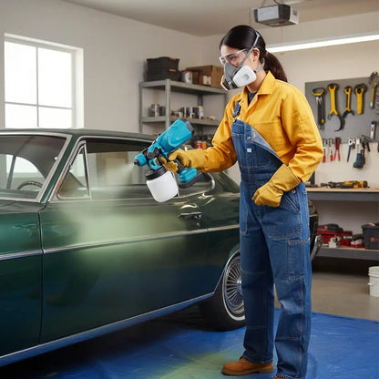 Cordless HVLP Paint Spray Gun 48V – 2 Rechargeable Batteries