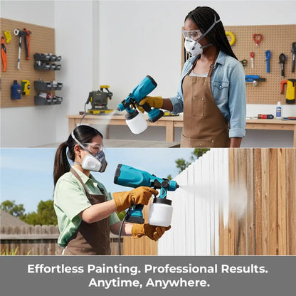Cordless HVLP Paint Spray Gun 48V – 2 Rechargeable Batteries