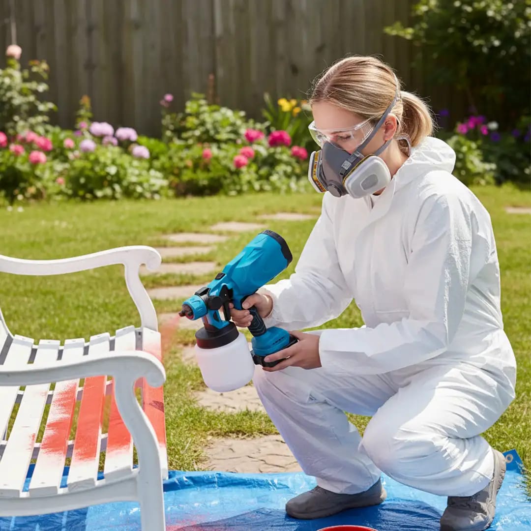 Cordless HVLP Paint Spray Gun 48V – 2 Rechargeable Batteries