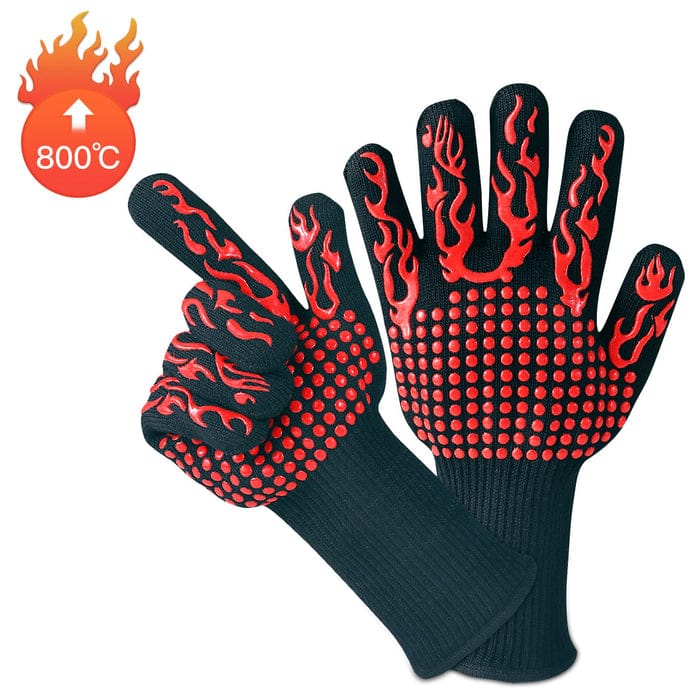 قفازات مقاومة للحرارة للشواء - حماية فائقة من الحرارة للشواء والطبخ والخبز والتدخين | قفازات فرن وشواية مانعة للانزلاق، مصنوعة من مواد آمنة غذائيًا، ومقاومة للقطع