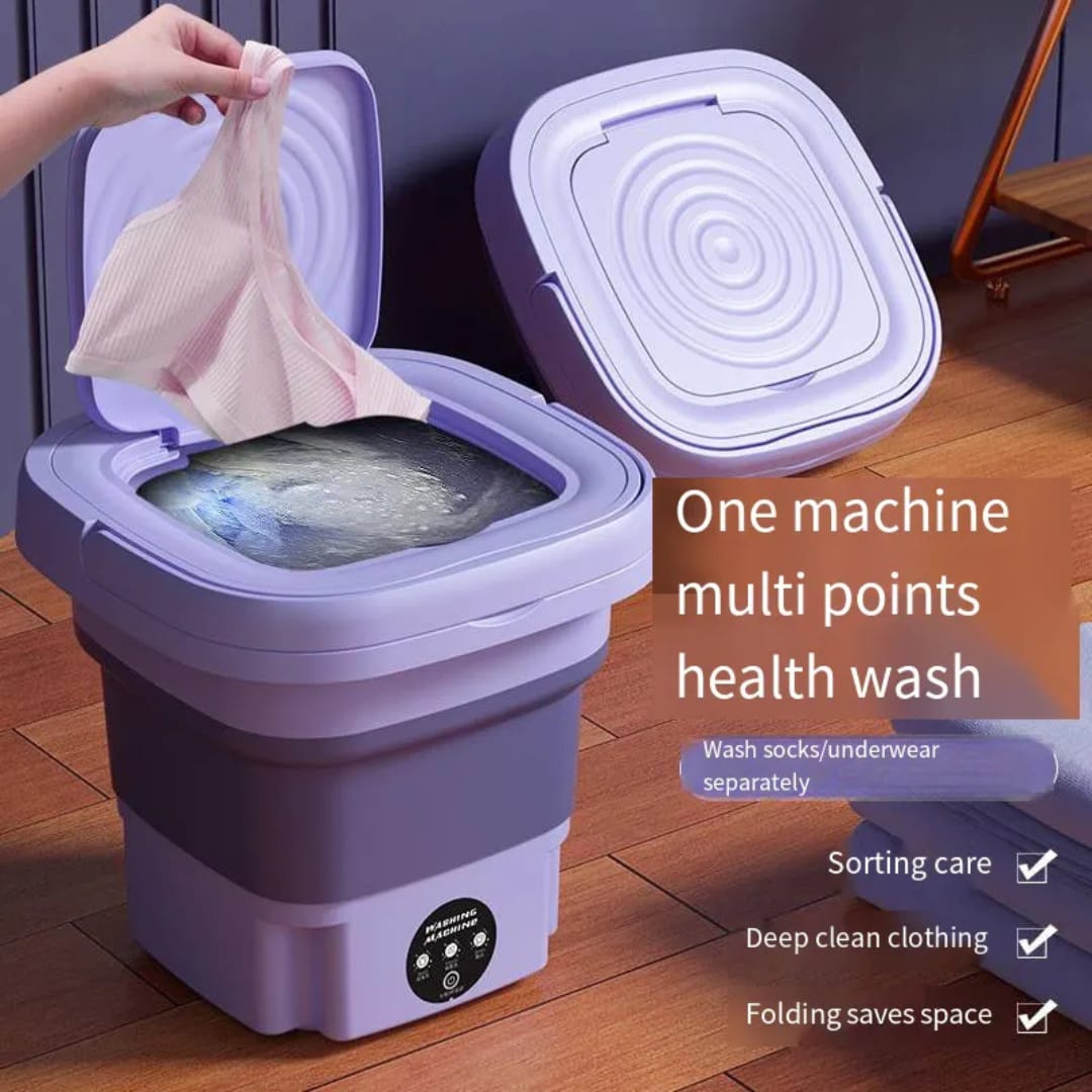 Portable Mini Foldable Washing Machine - 3 Wash Modes with Spin Dry | Space-Saving & Travel Friendly