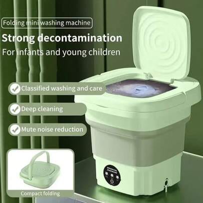 Portable Mini Foldable Washing Machine - 3 Wash Modes with Spin Dry | Space-Saving & Travel Friendly