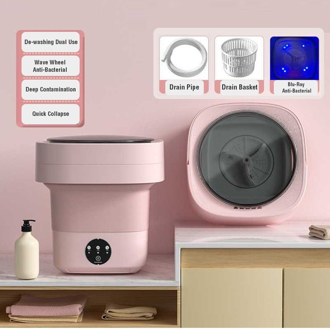 Portable Mini Foldable Washing Machine - 3 Wash Modes with Spin Dry | Space-Saving & Travel Friendly