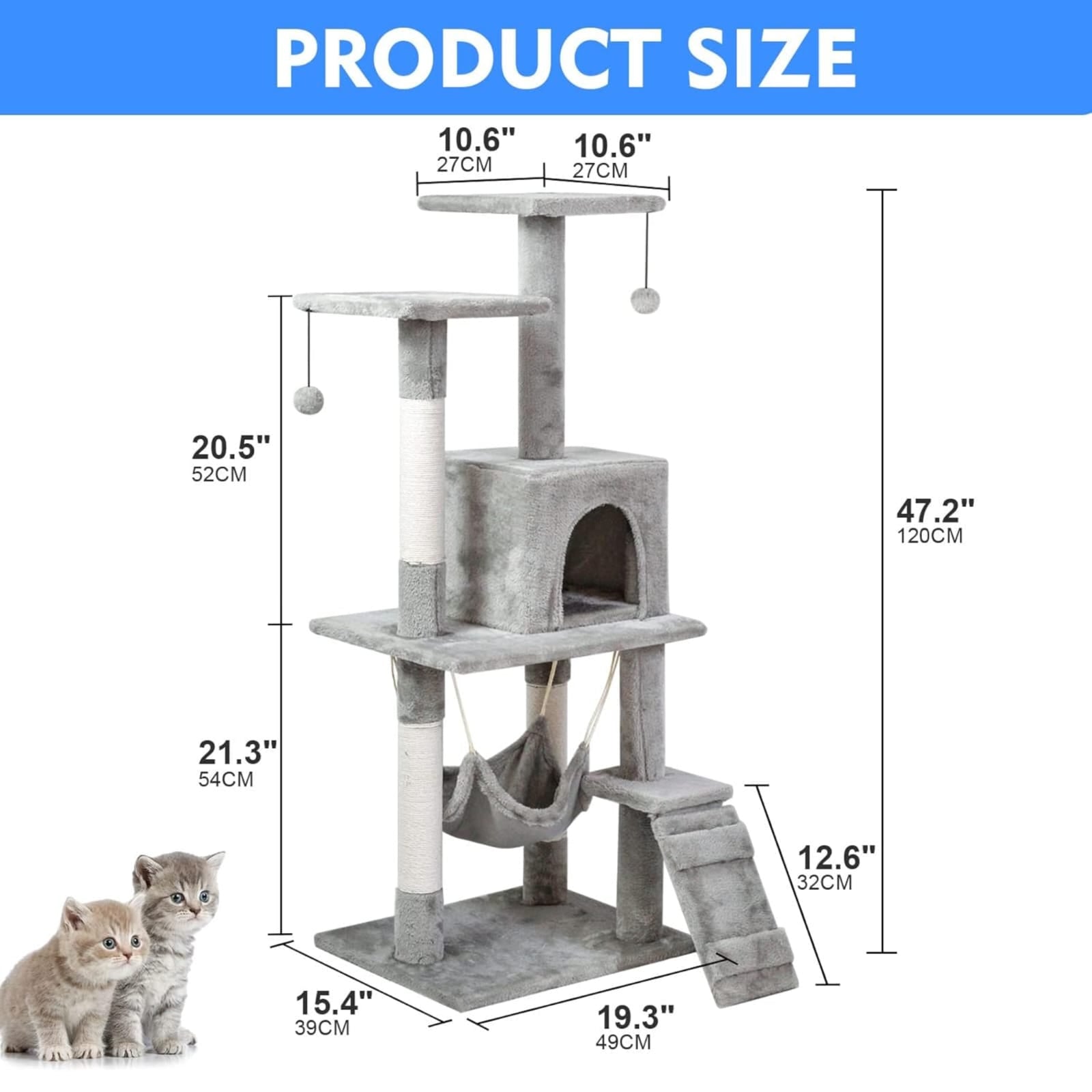 Indoor Cat Tree Tower with House & Scratching Board – Cozy Play and Rest Center for Cats