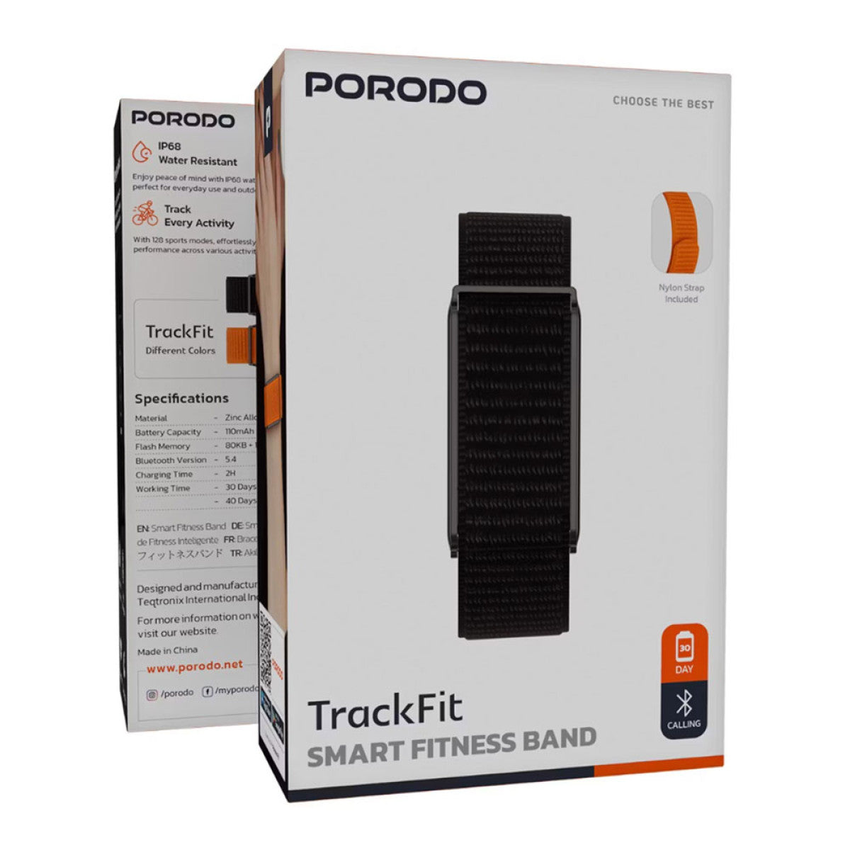 Porodo Screenless Fitness Band | Activity, Heart Rate & Sleep Monitor